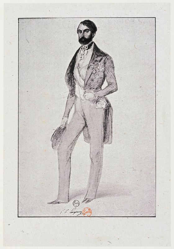 26. Denis Auguste Raffet Portrait de Giampietro Campana. Rome 8 fσvrier 1850. Paris BnF Dσpartement des Estampes Rσserve DC 189F Fol
