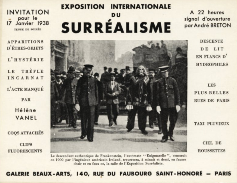 Exposition surrealisme Paris 1938 carton