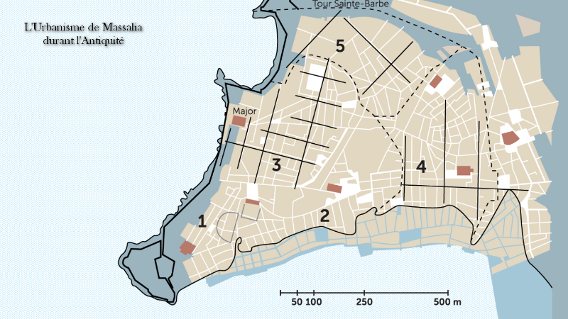 Plan archéologique et trame urbaine de Massalia